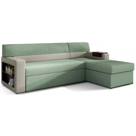 Kampinė sofa Rico su patalynės dėže, audinys Soro 34, Soro 83