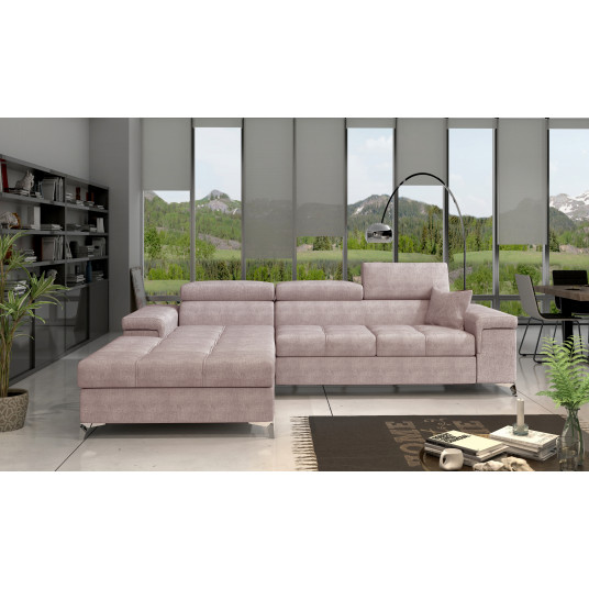 Kampinė sofa Ricardo su patalynės dėže, audinys Omega 91