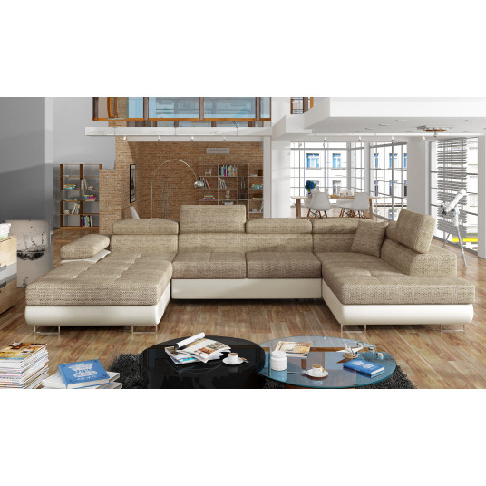 Kampinė sofa Rodrigo su patalynės dėže, audinys Berlin 03, Soft 33