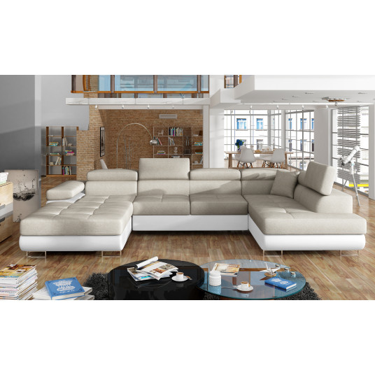Kampinė sofa Rodrigo su patalynės dėže, audinys Dora 21, Soft 17