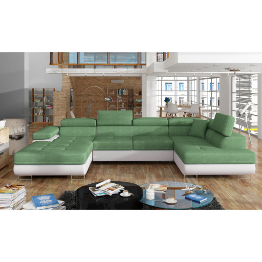 Kampinė sofa Rodrigo su patalynės dėže, audinys Soro 34, Soft 17