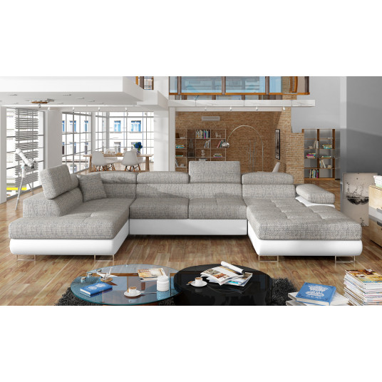 Kampinė sofa Rodrigo su patalynės dėže, audinys Berlin 01, Soft 17