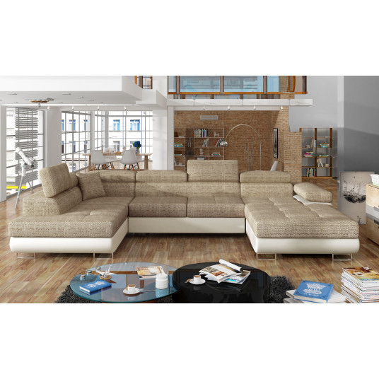 Kampinė sofa Rodrigo su patalynės dėže, audinys Berlin 03, Soft 33