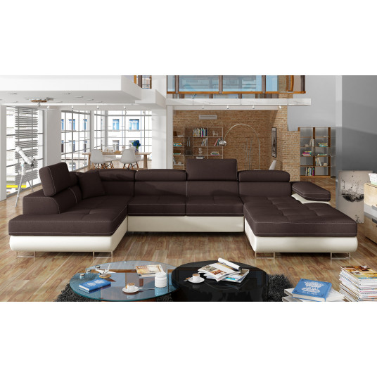 Kampinė sofa Rodrigo su patalynės dėže, audinys Sawana 26, Soft 33