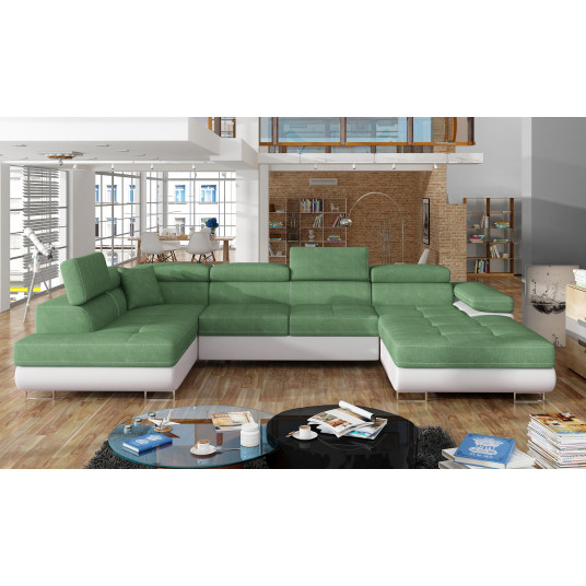 Kampinė sofa Rodrigo su patalynės dėže, audinys Soro 34, Soft 17