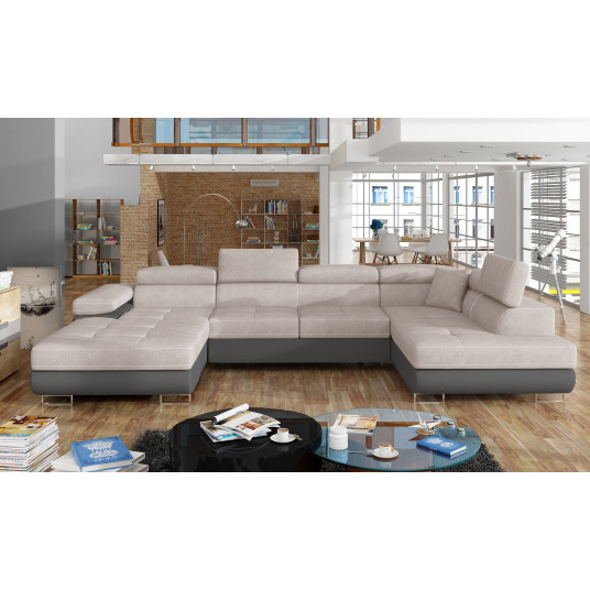 Kampinė sofa Rodrigo su patalynės dėže, audinys Soro 83, Soft 29