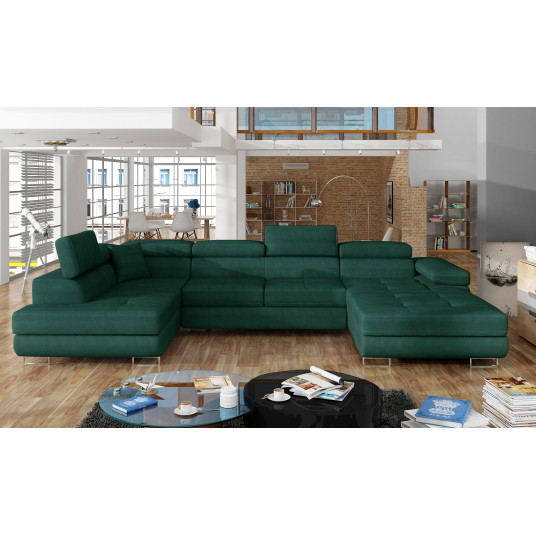 Kampinė sofa Rodrigo su patalynės dėže, audinys Kronos 19