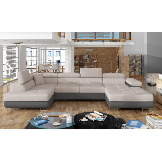 Kampinė sofa Rodrigo su patalynės dėže, audinys Soro 83, Soft 29