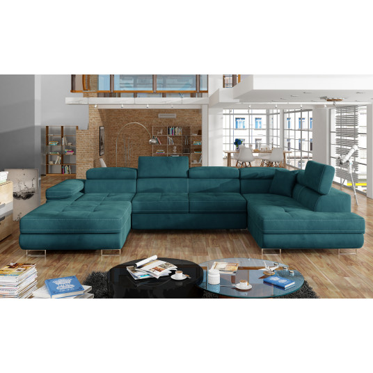Kampinė sofa Rodrigo su patalynės dėže, audinys Mat Velvet 75