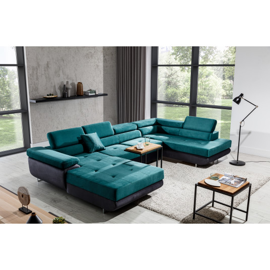  Kampinė sofa Rodrigo su patalynės dėže, audinys Monolith 37, Monolith 97 