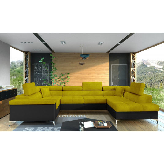 Kampinė sofa Thiago su patalynės dėže, audinys Omega 68, Soft 11