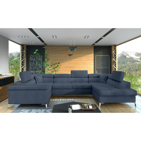 Kampinė sofa Thiago su patalynės dėže, audinys Omega 86