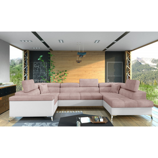  Kampinė sofa Thiago su patalynės dėže, audinys Omega 91, Soft 17 