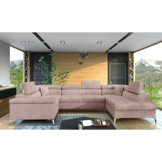Kampinė sofa Thiago su patalynės dėže, audinys Omega 91