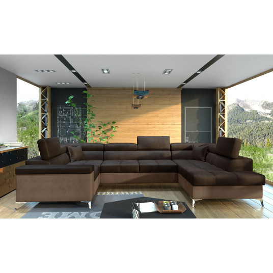Kampinė sofa Thiago su patalynės dėže, audinys Monolith 29, Monolith 09