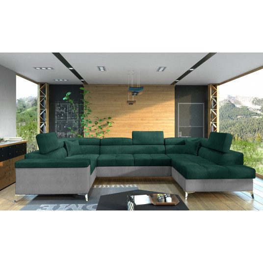 Kampinė sofa Thiago su patalynės dėže, audinys Monolith 37, Monolith 84