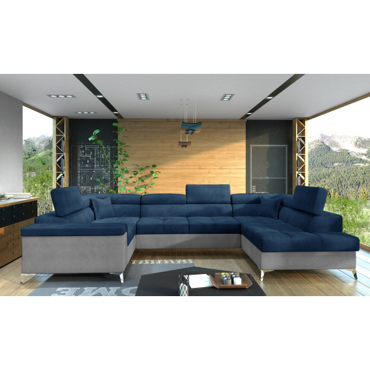 Kampinė sofa Thiago su patalynės dėže, audinys Monolith 77, Monolith 84