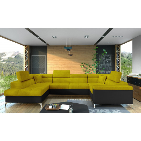 Kampinė sofa Thiago su patalynės dėže, audinys Omega 68, Soft 11