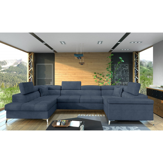 Kampinė sofa Thiago su patalynės dėže, audinys Omega 86