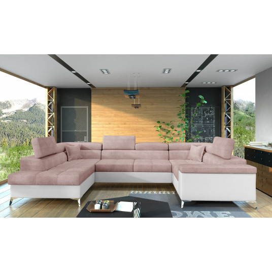 Kampinė sofa Thiago su patalynės dėže, audinys Omega 91, Soft 17