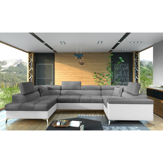 Kampinė sofa Thiago su patalynės dėže, audinys Sawana 05, Soft 17