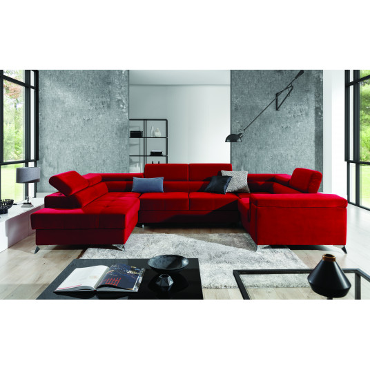 Kampinė sofa Thiago su patalynės dėže, audinys Kronos 02