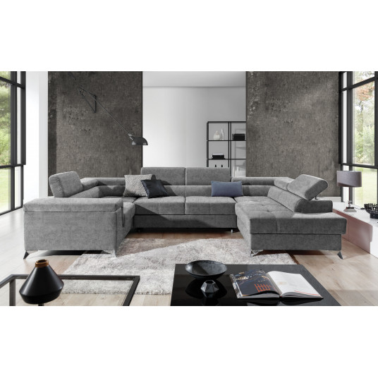 Kampinė sofa Thiago su patalynės dėže, audinys Gusto 86