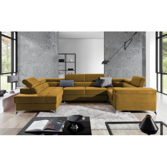 Kampinė sofa Thiago su patalynės dėže, audinys Monolith 48