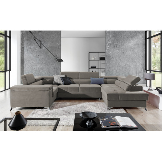 Kampinė sofa Thiago su patalynės dėže, audinys Paros 02