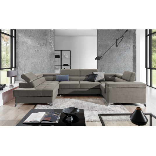 Kampinė sofa Thiago su patalynės dėže, audinys Paros 02
