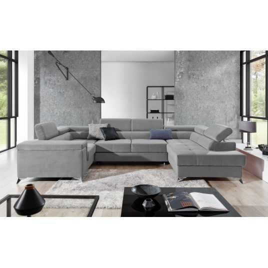 Kampinė sofa Thiago su patalynės dėže, audinys Paros 05
