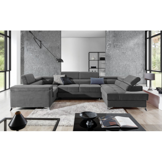 Kampinė sofa Thiago su patalynės dėže, audinys Paros 06