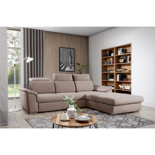 Kampinė sofa Trevisco su patalynės dėže, audinys Solar 16