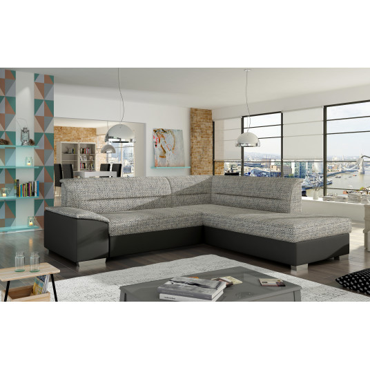 Kampinė sofa Verso su patalynės dėže, audinys Berlin 01, Soft 11