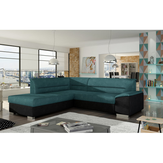 Kampinė sofa Verso su patalynės dėže, audinys Jasmine 22, Soft 33