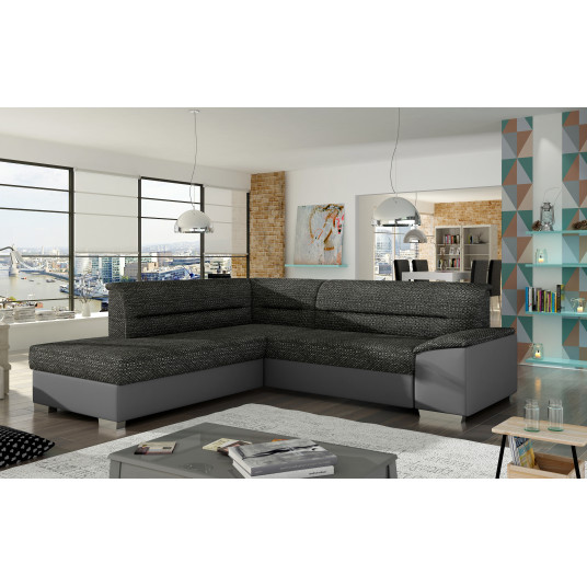 Kampinė sofa Verso su patalynės dėže, audinys Sawana 14, Soft 17