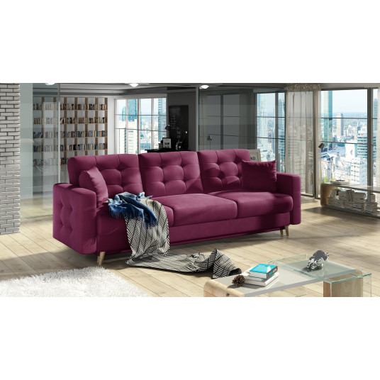 Sofa - lova Asgard su patalynės dėže raudona, Mat Velvet 68