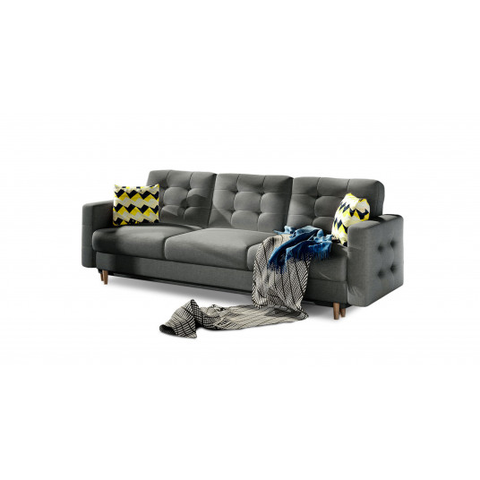 Sofa - lova Asgard su patalynės dėže pilka, Sawana 21, Zigzag 53
