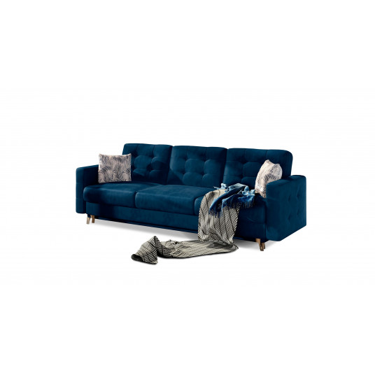 Sofa - lova Asgard su patalynės dėže mėlyna, Monolith 77, Botanical 80