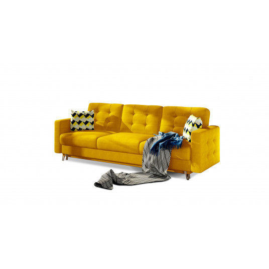  Sofa - lova Asgard su patalynės dėže geltona, Omega 68, Zigzag 53 