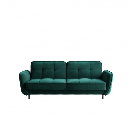 Sofa - lova Bellis su patalynės dėže žalia, Velvetmat 38