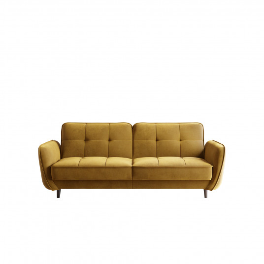Sofa - lova Bellis su patalynės dėže geltona, Loco 45