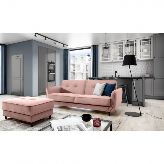  Sofa - lova Bellis su patalynės dėže rausva, Monolith 63 