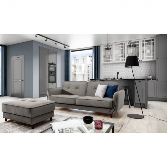 Sofa - lova Bellis su patalynės dėže pilka, Riviera 91