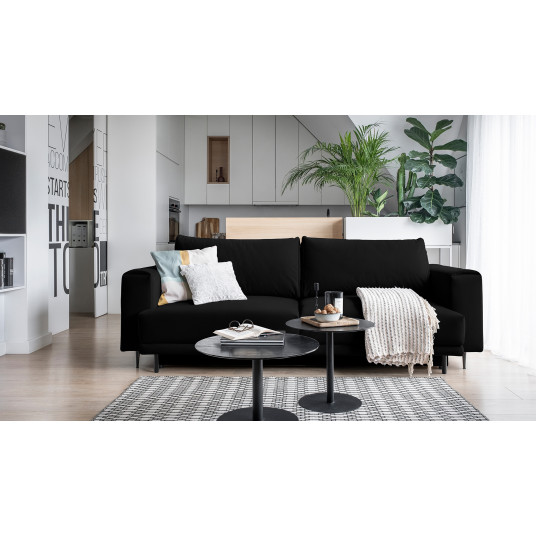 Sofa - lova Dalia su patalynės dėže juoda, Velvetmat 10