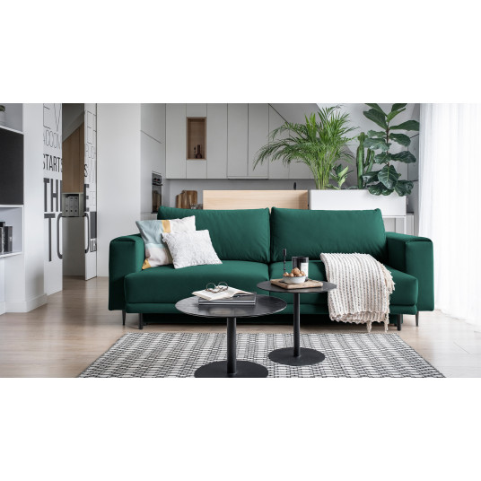 Sofa - lova Dalia su patalynės dėže žalia, Velvetmat 38