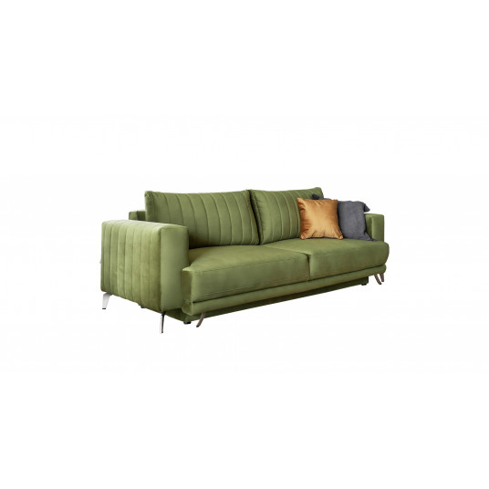 Sofa - lova Elise su patalynės dėže žalia, Loco 33