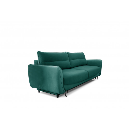 Sofa - lova Silva su patalynės dėže žalia, Velvetmat 38