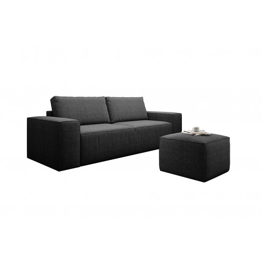 Sofa - lova Silla su patalynės dėže juoda, Flores 10
