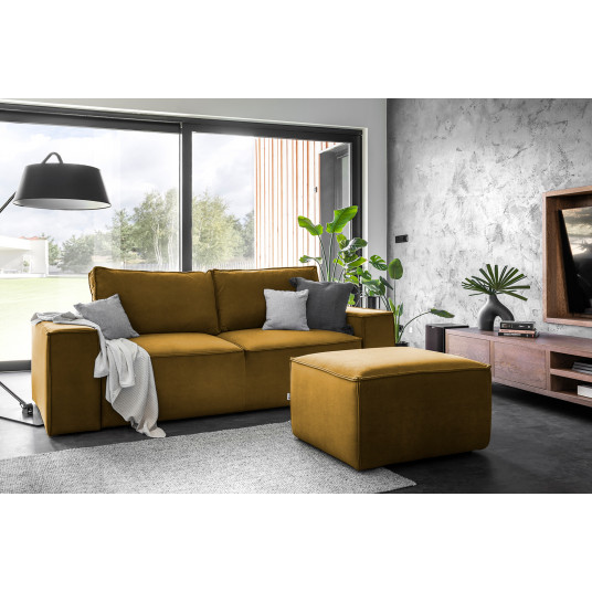 Sofa - lova Silla su patalynės dėže geltona, Loco 45